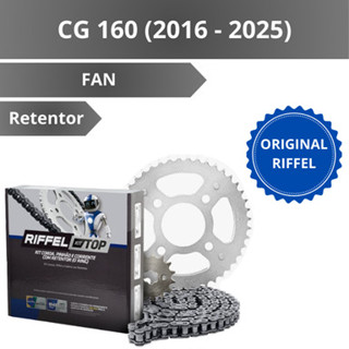 Kit Relação Transmissão com Retentor CG 160 FAN ESDi 2016 a 2025 - Riffel Aço 1045 em Oferta na Shopee