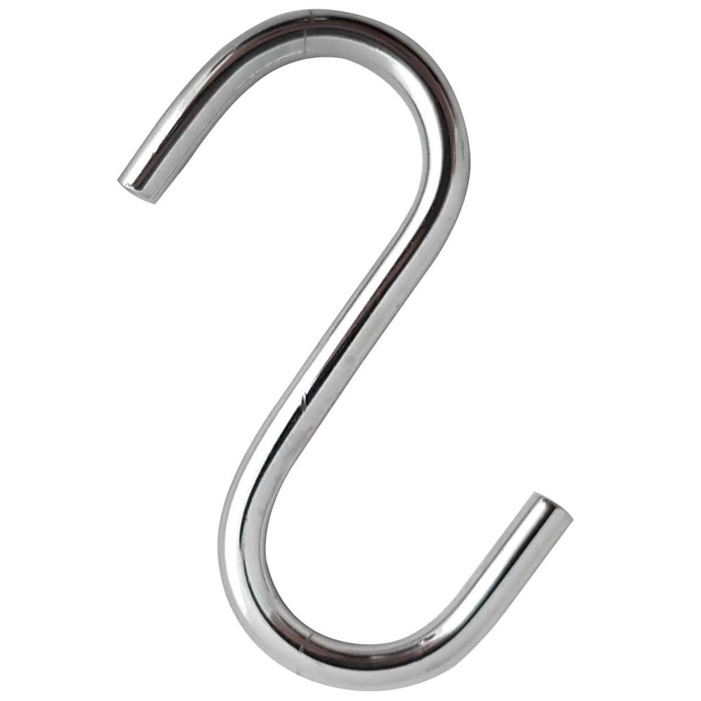 Kit 24 Ganchos em S 2,5cm Multiuso Para Barra de Cozinha Cromado Toalheiro Porta Utensílios