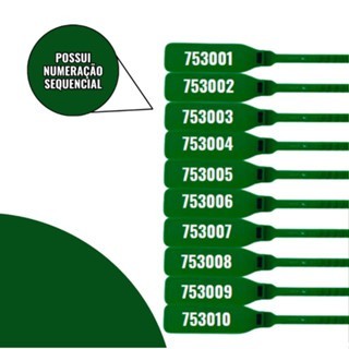 Kit 1000 500 300 Lacre Plástico Segurança 16cm Malote Hospitalar Mala Numeração Sequencial Numerado