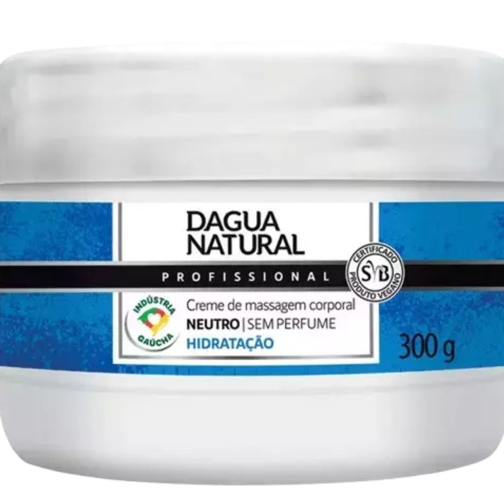 Creme De Massagem Neutro Sem Perfume 300g - D’água Natural