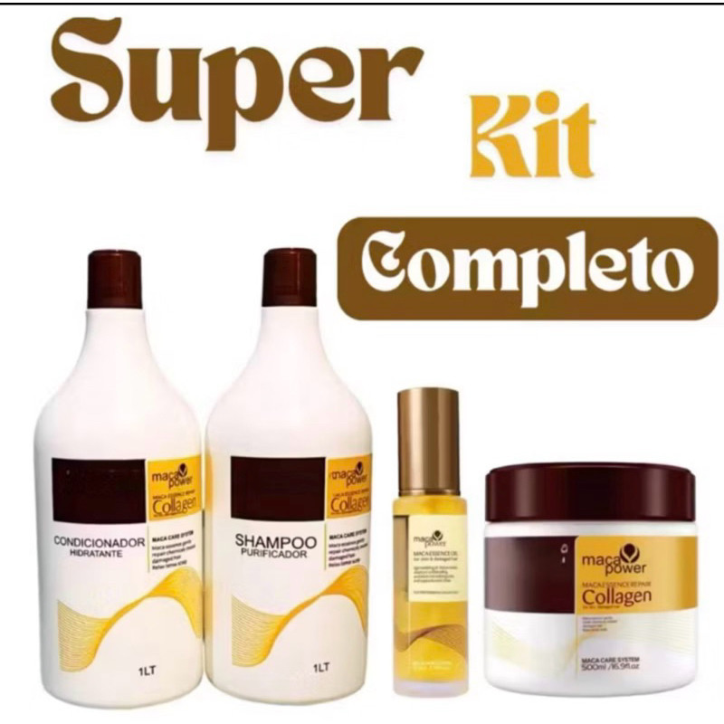 KIT Completo Shampoo + Condicionador + Máscara + Óleo Reparador de Pontas