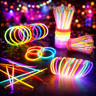 Pulseira Neon Fluorescente Festa Alto Brilho Carnaval Casamento Brilha no Escuro Com Conectores em Oferta na Shopee