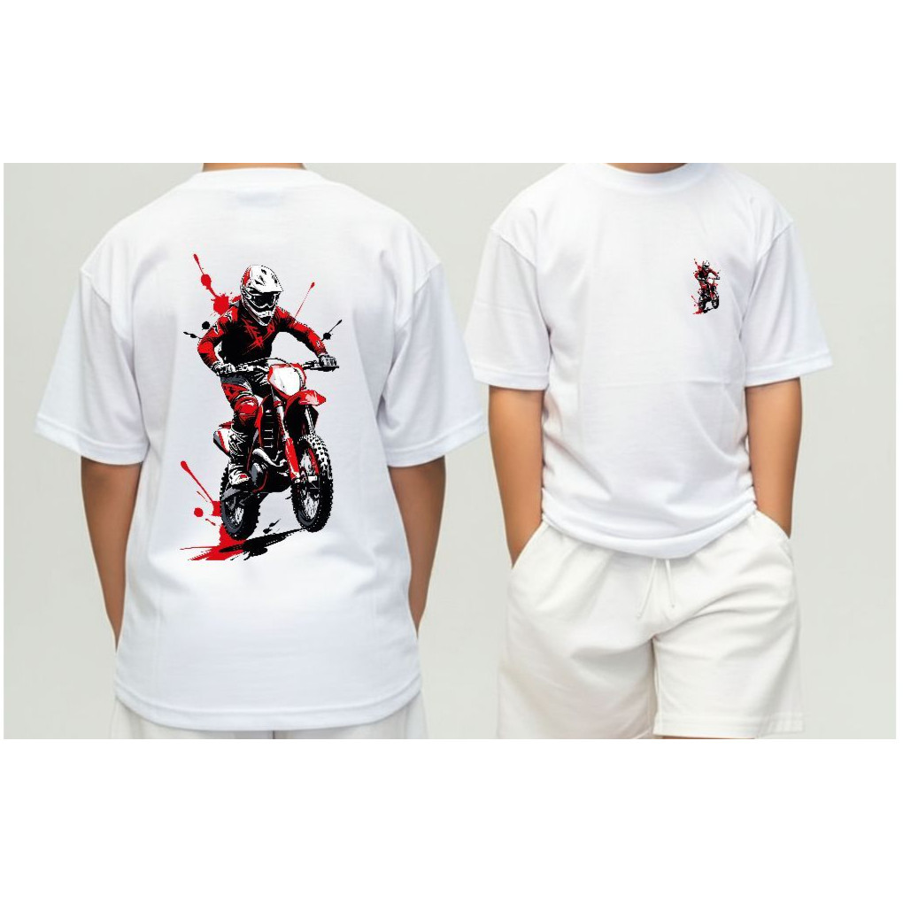 STREETGANG Camiseta Infantil Malha 30.1 100% Algodão Camisa Juvenil Estilosa Divertida Motocross