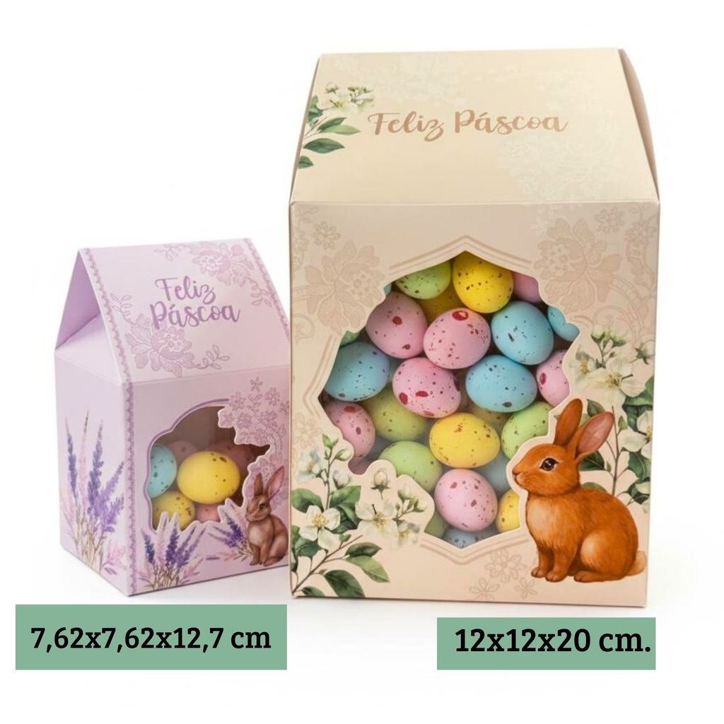 10 Caixas de Páscoa com visor doces multiuso presentes chocolates em Oferta na Shopee