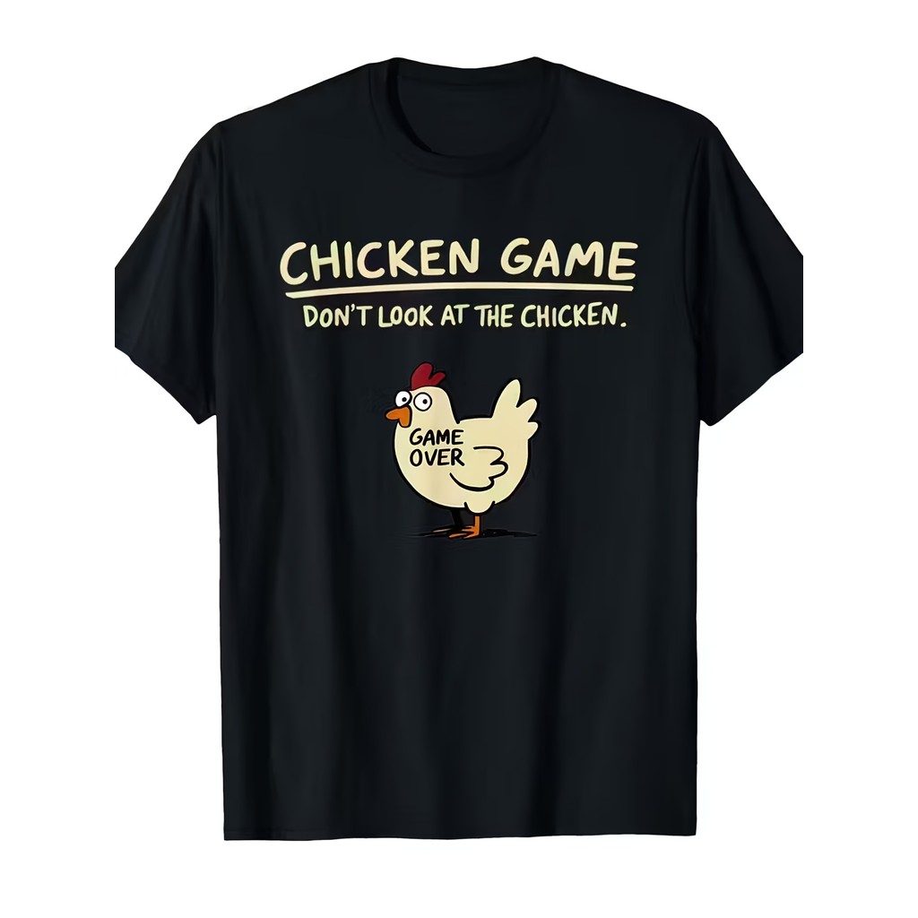 Camiseta Confortáveis 100% Algodão Camiseta Frango Jogo Divertido Estampa Confortável Divertida Estilosa Casual