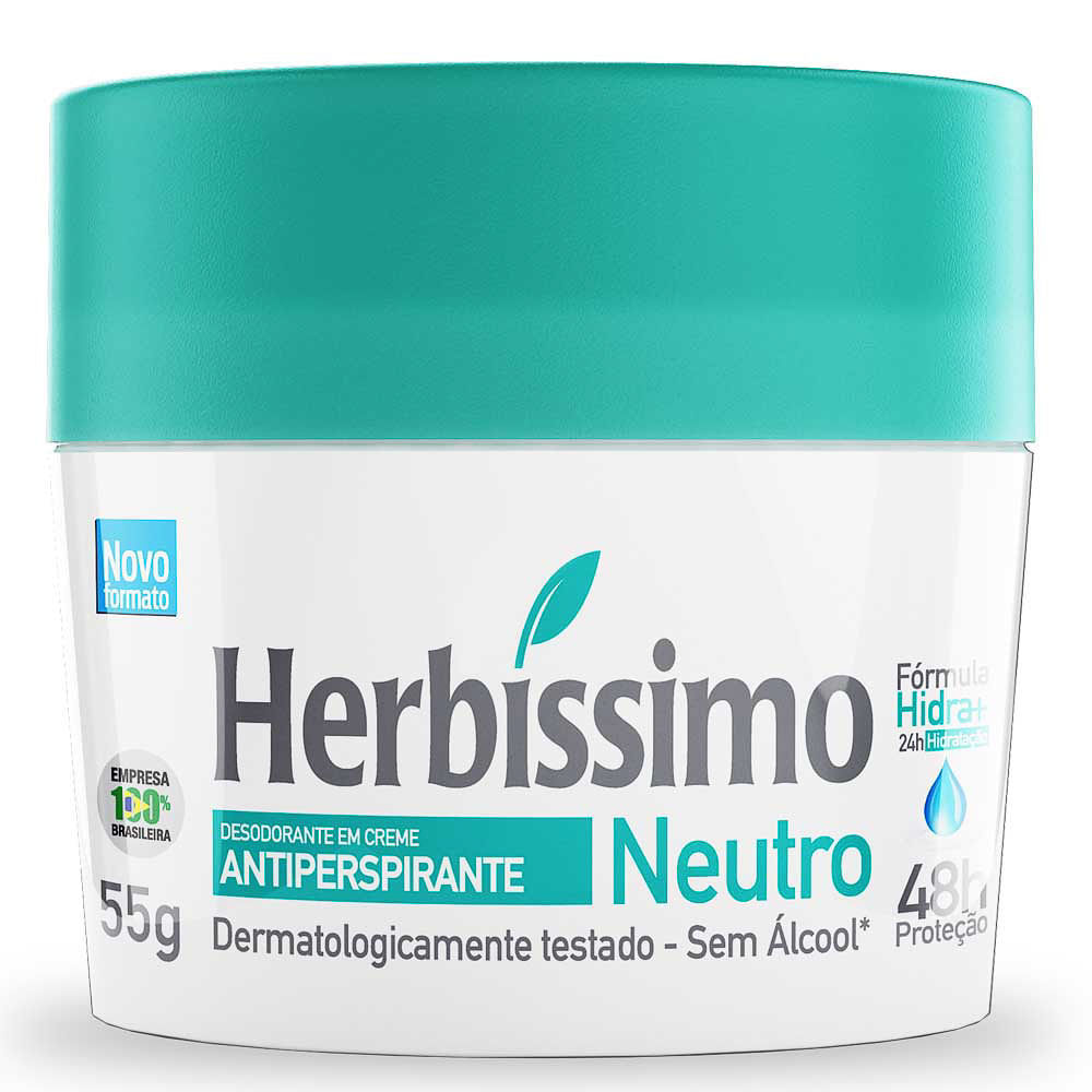 Desodorante Herbíssimo Neutro Creme Antiperspirante com 55g