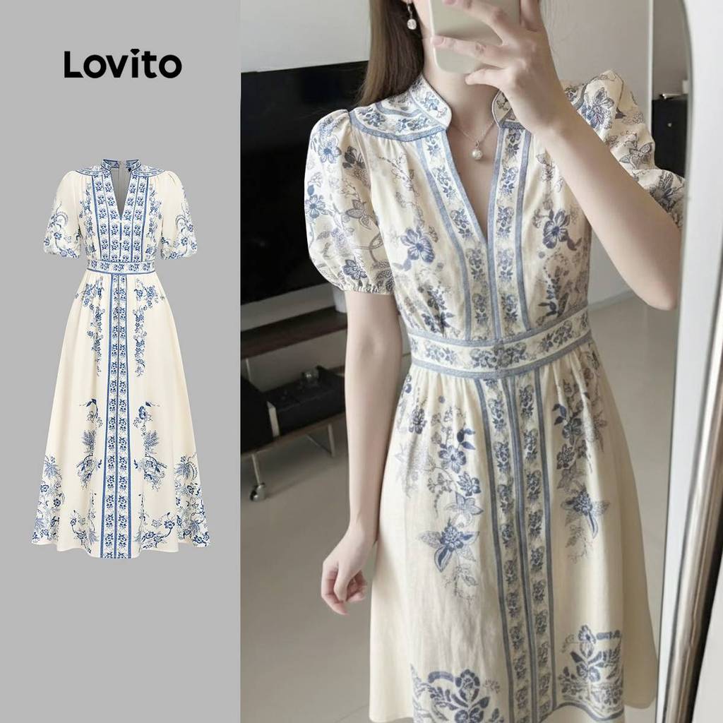 Lovito  Vestido Boho Vestido Primavera/verão para Mulheres L171ED071 em Oferta na Shopee
