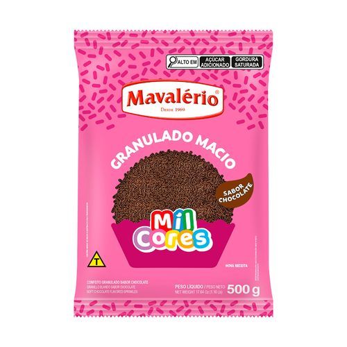 Granulado Macio Sabor Chocolate 500g Mil Cores Mavalério