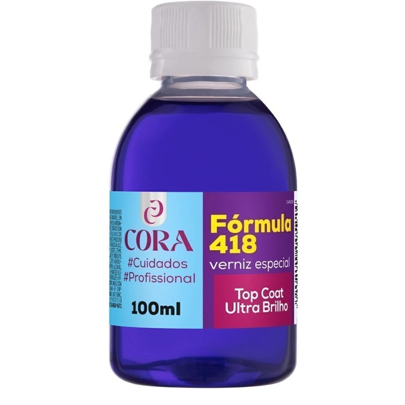 Esmalte Profissional Cora 100ml Fórmula 418 Top Coat Ultra Brilho em Oferta na Shopee