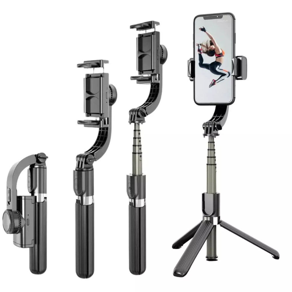 Estabilizador De Celular Bluethooth E Tripe Automático Contro Cor Preto Foto Filmagem Profissional