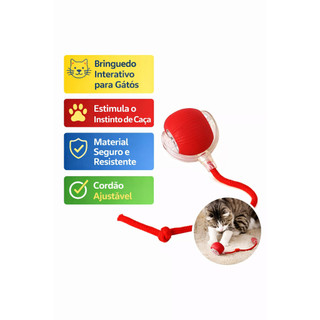 Brinquedo Inteligente para Gatos Bola Automática com LED | Rolamento Automático, Recarreg…