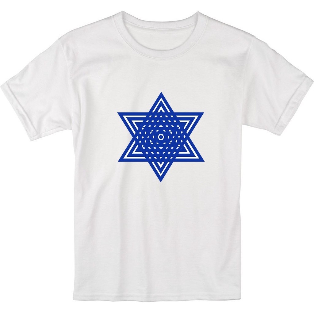 T-shirt 30.1 Camiseta Algodão T-shirt Branco Camiseta Estrela de Davi Judaísmo, Judeus 01 Envio Rapido Postagem Rapida P