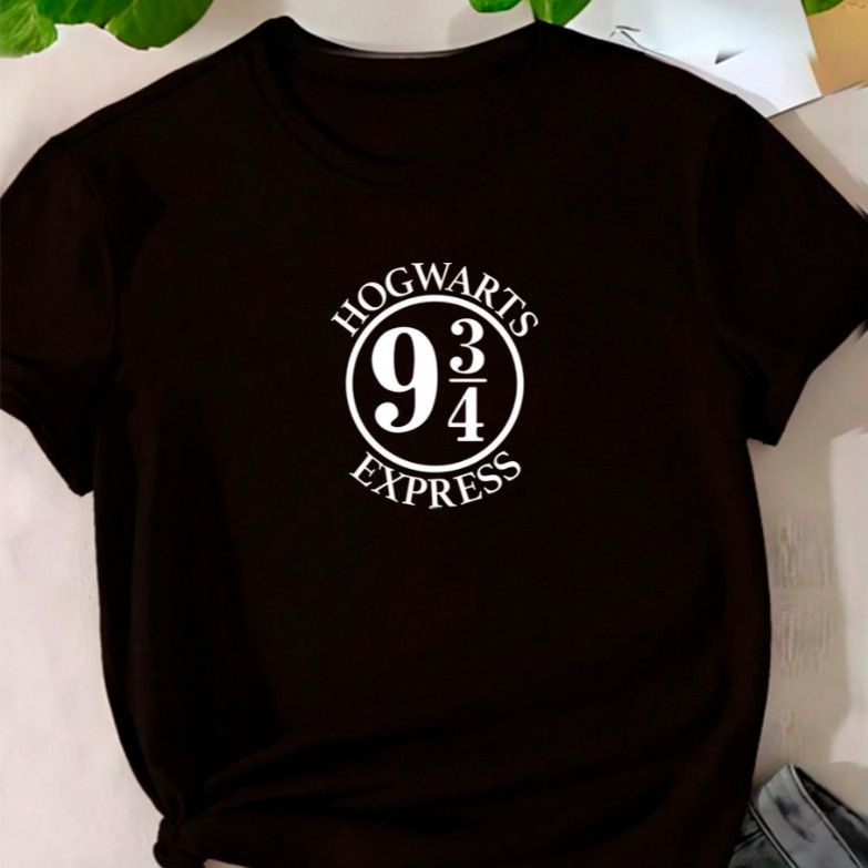 [Camiseta Premium em Algodão Puro]BOW Camiseta Harry Potter Unissex Blusa Casas Grifinória, Lufa-Lufa, Sonserina, Corvin