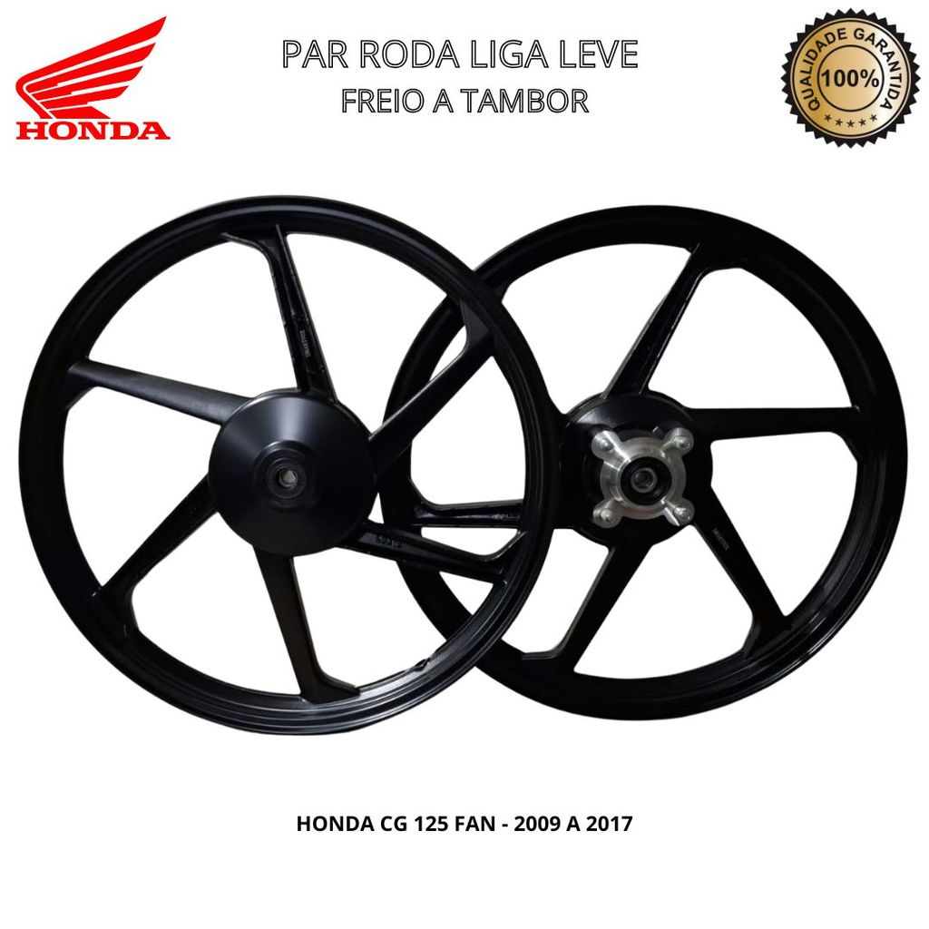 Par Roda Liga Leve Fan 125 2009-17 Freio A Tambor 6 Palitos