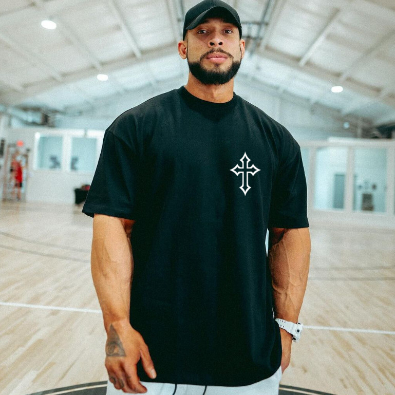 Camiseta  Oversized confortavel Camiseta Camisa Oversized Top para Academia Musculação Cruz Ramon Streetwear 100% Algodã