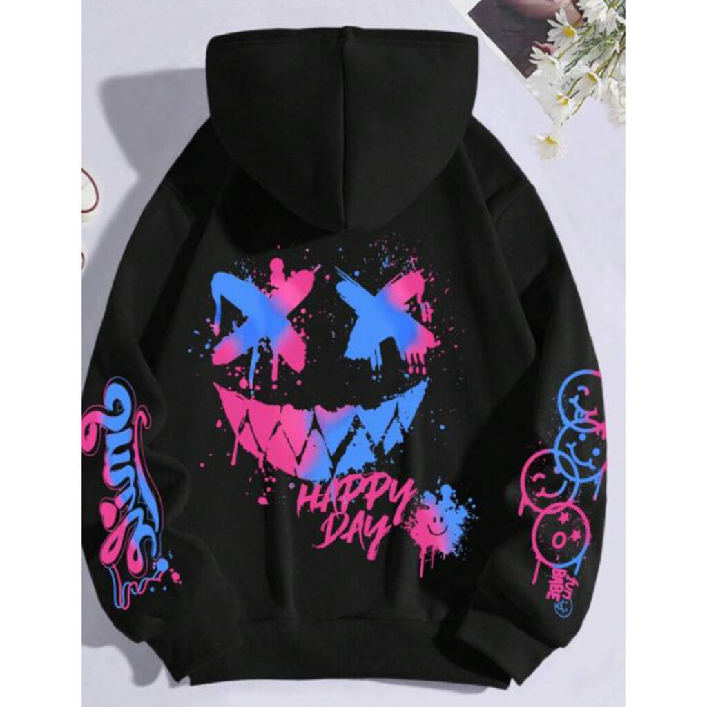 Blusa de Moletom Olhos Canguru Happy Day Premium Casaco Quentinho Lançamento - Envio Imediato! Polar.Clothing.Store