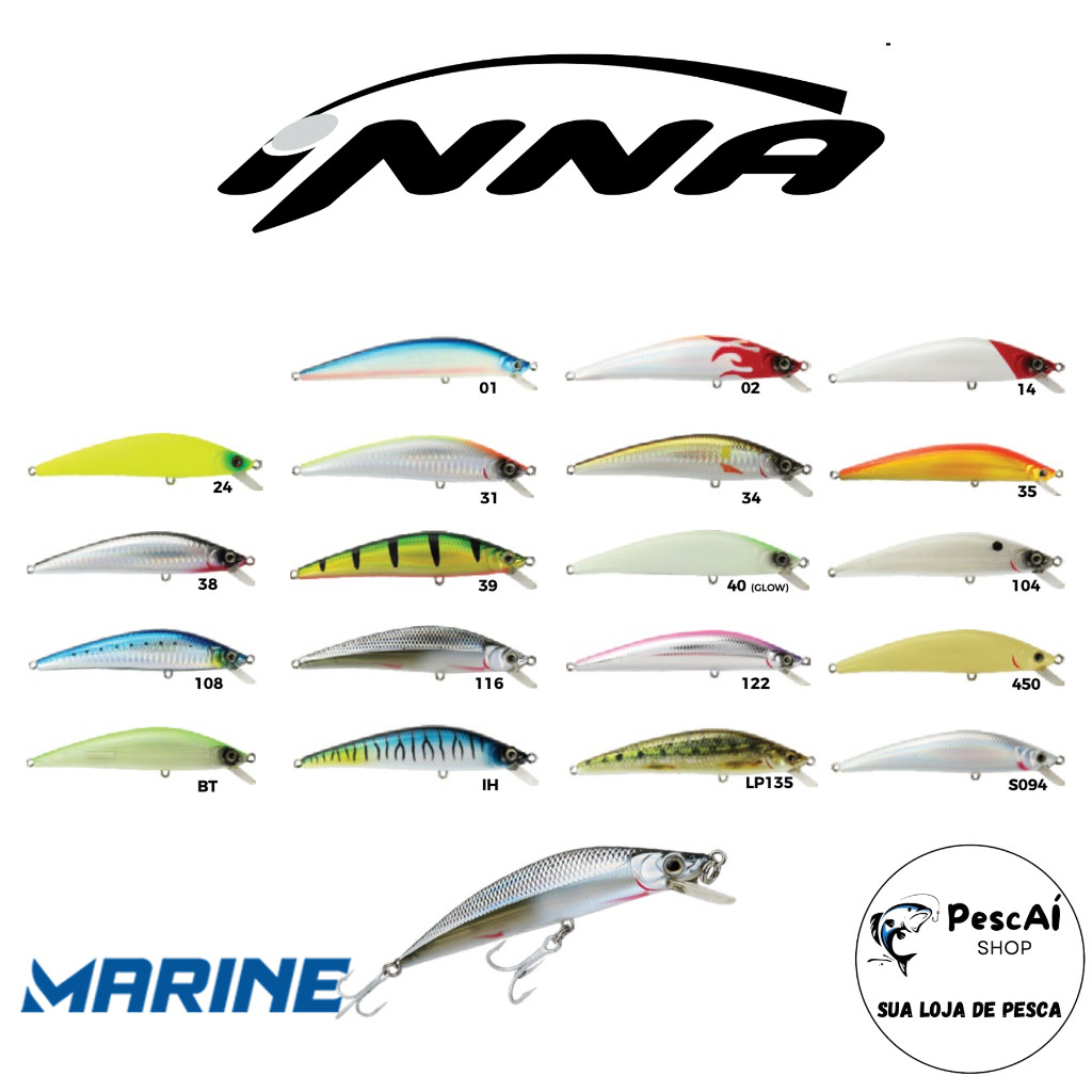Isca Artificial - Marine Sports - Inna 110 - Meia Água - Floating - 11 cm - 22 g - Tucunaré em Oferta na Shopee