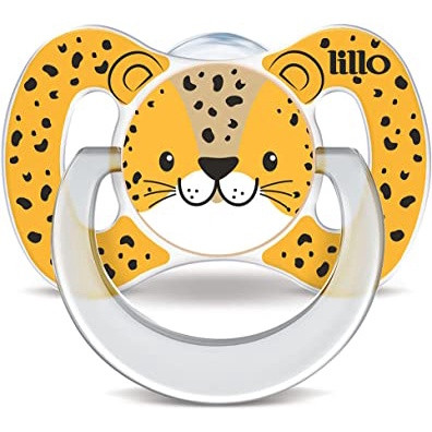 Chupeta Lillo Funny Animals Ortodôntica +6m – Silicone Macio com Alça