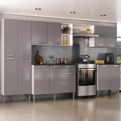 Armário Cozinha Modulada Completa 298cm Pequim Top Multimóveis MP3768