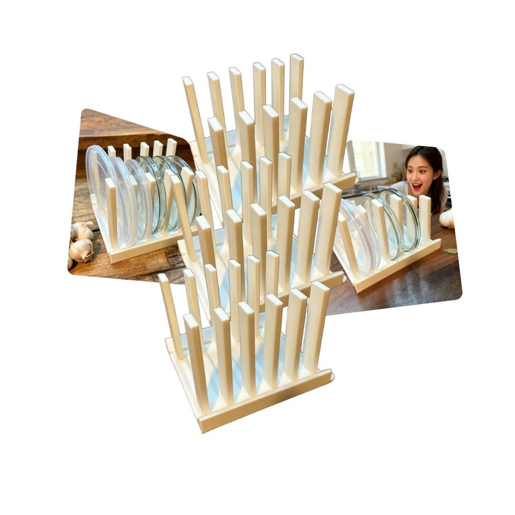 Kit 3 Organizador De Tampas Universal Para Plástico e Vidro Suporte Compacto Para Armário e Bancada De Cozinha