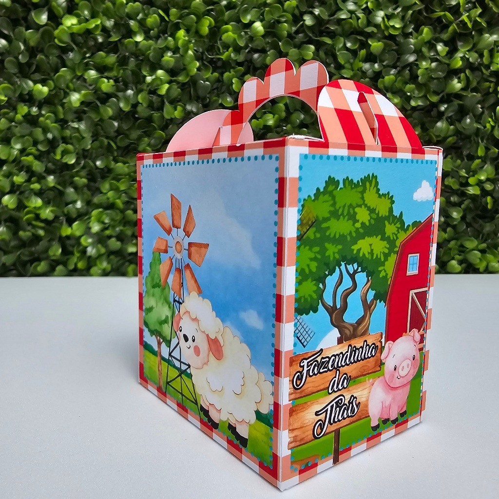 Caixa Lanchinho FAZENDINHA VERMELHA - Personalizados - Festa infantil - Aniversário - Lembrancinha