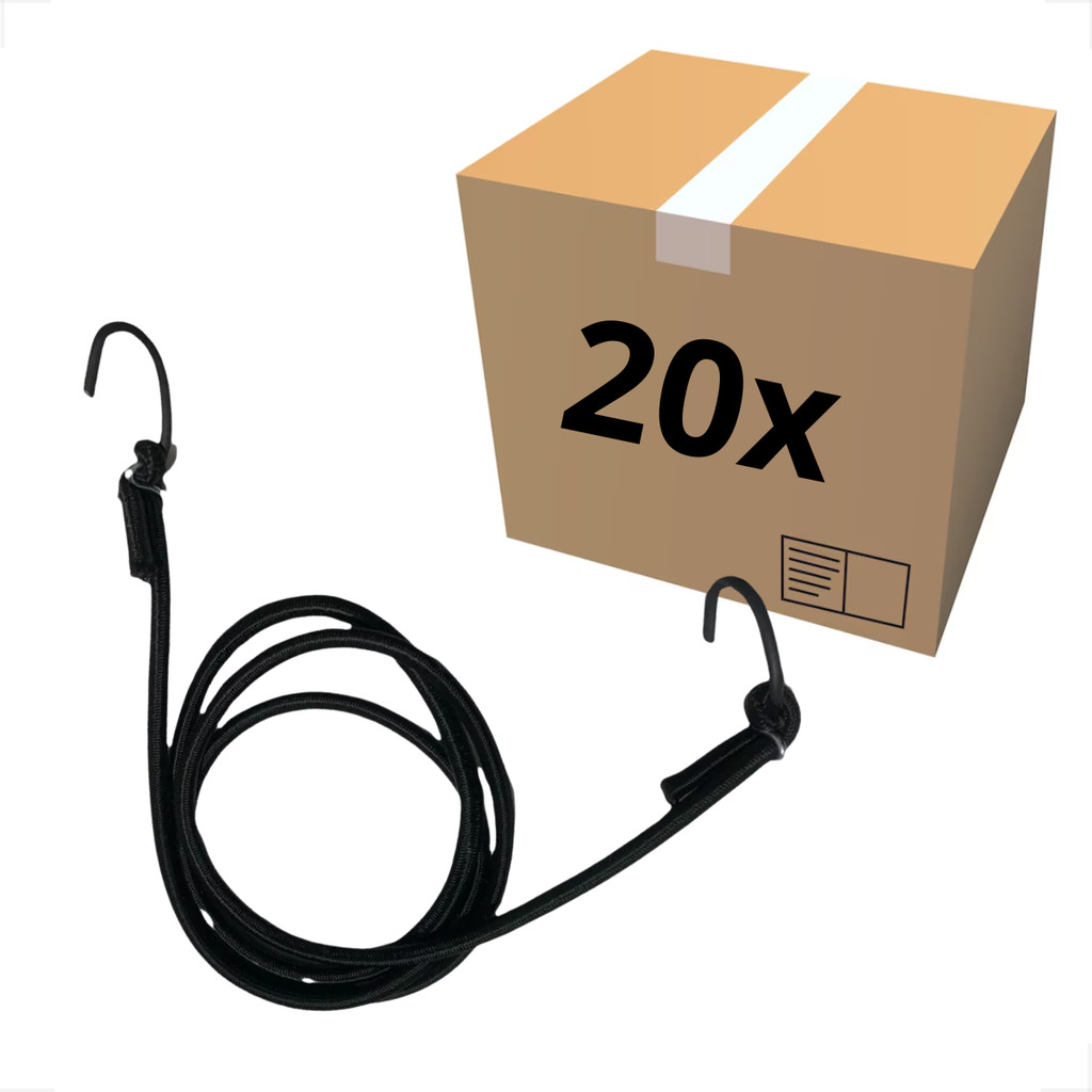 20 Unidades Elástico Bagageiro Extensor Gancho 2,0 metros Kit Resistente Forte bike Moto Ponta Ferro