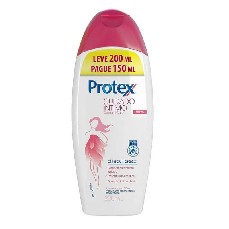 Sabonete Líquido Intimo Protex Delicate Care Leve 200ml Pague 150ml em Oferta na Shopee