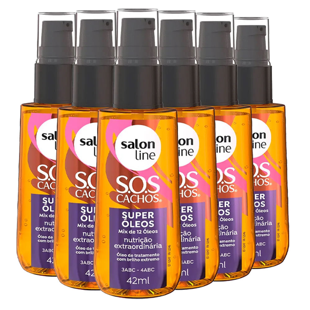 Kit 6 Óleos Capilares Salon Line Sos Cachos Super Óleos 42ml em Oferta na Shopee