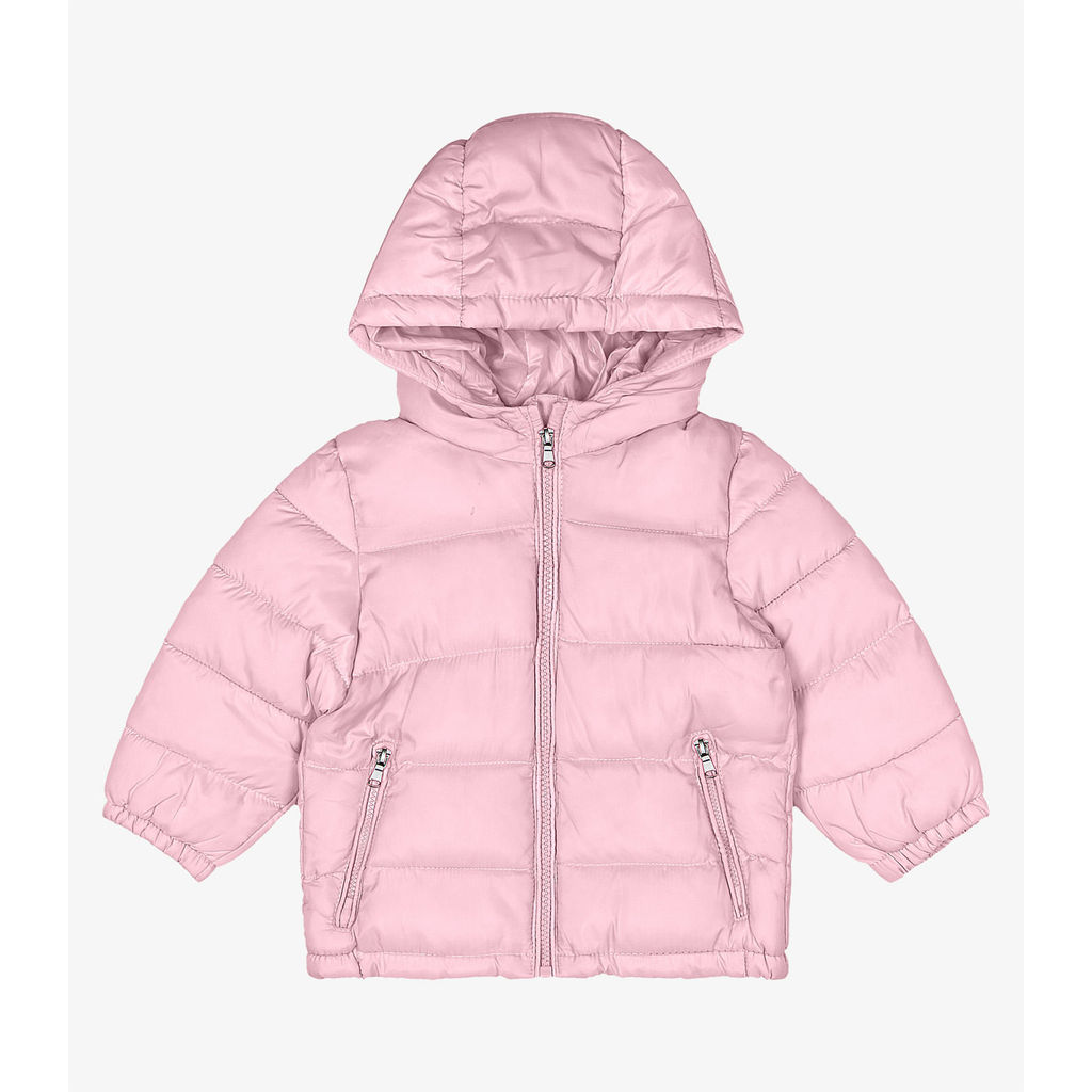 Jaqueta Puffer Feminina com Capuz Trick Nick Rosa