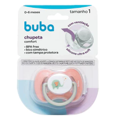 Chupeta Buba Confort Tamanho 1 Elefantinho Rosa