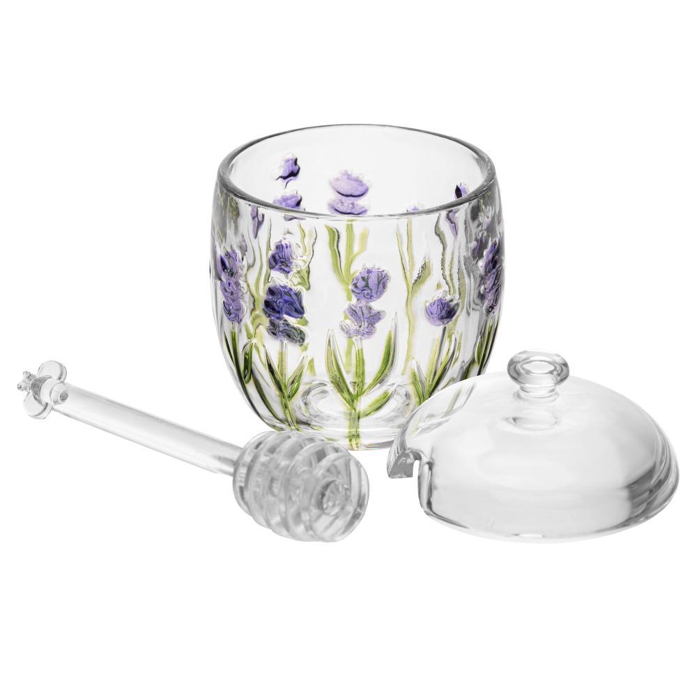 Meleira Lavanda Hand Painting Cristal Ecológico Lyor com Pegador para Mel Mesa Posta Café da Manhã Chá Brunch Decorativa · foto 2