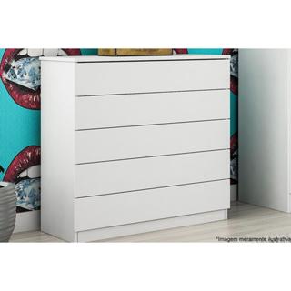 Cômoda de Quarto Premium c/ 5 Gavetas Branco/Neve - Tcil Móveis em Oferta na Shopee