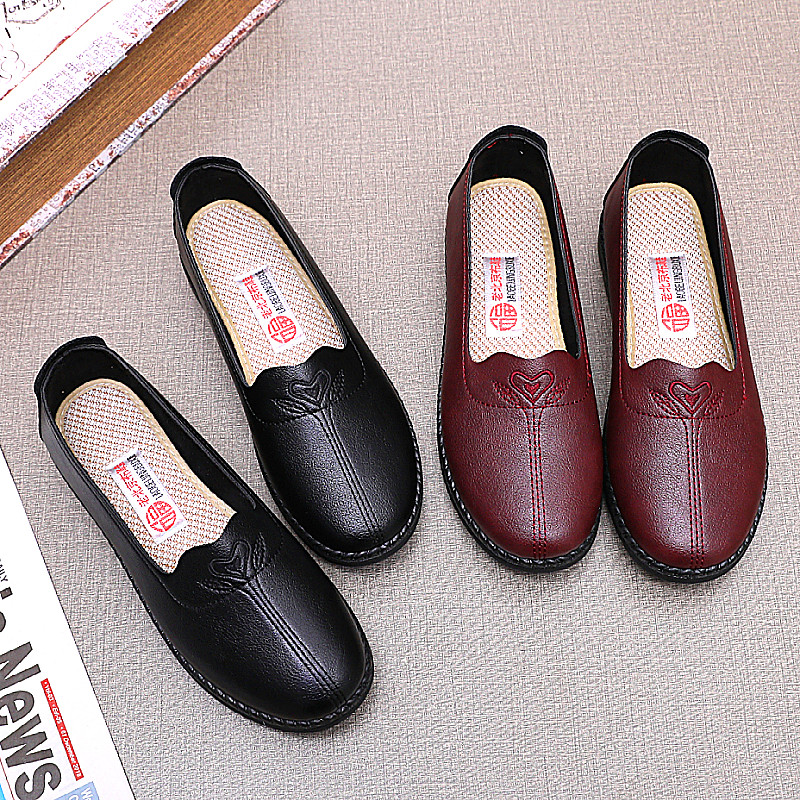 Primavera outono estilo velho pequim sapatos de pano sapatos femininos único sapatos de meia-idade mãe idosa sapatos sol