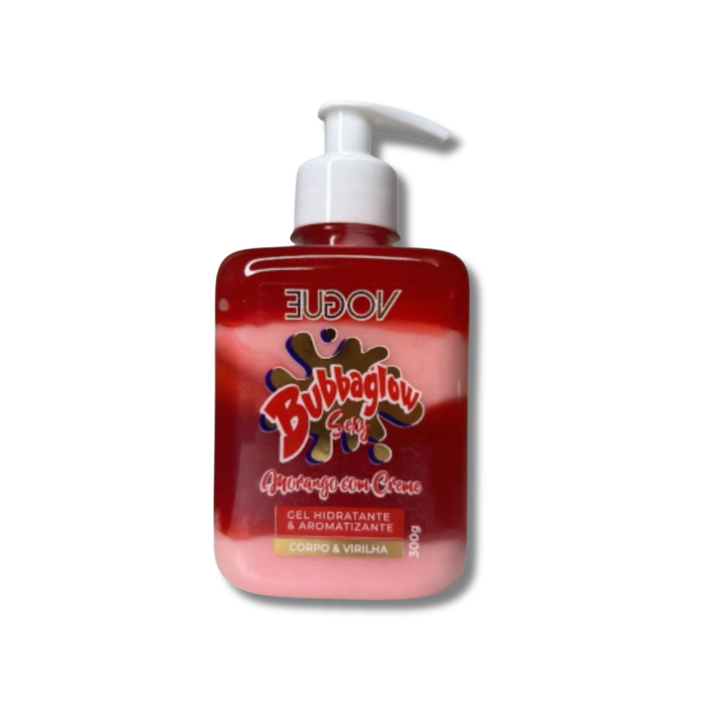 Bubba Glow Creme Hidratante Corpo Virilha Sabor Morango 300g
