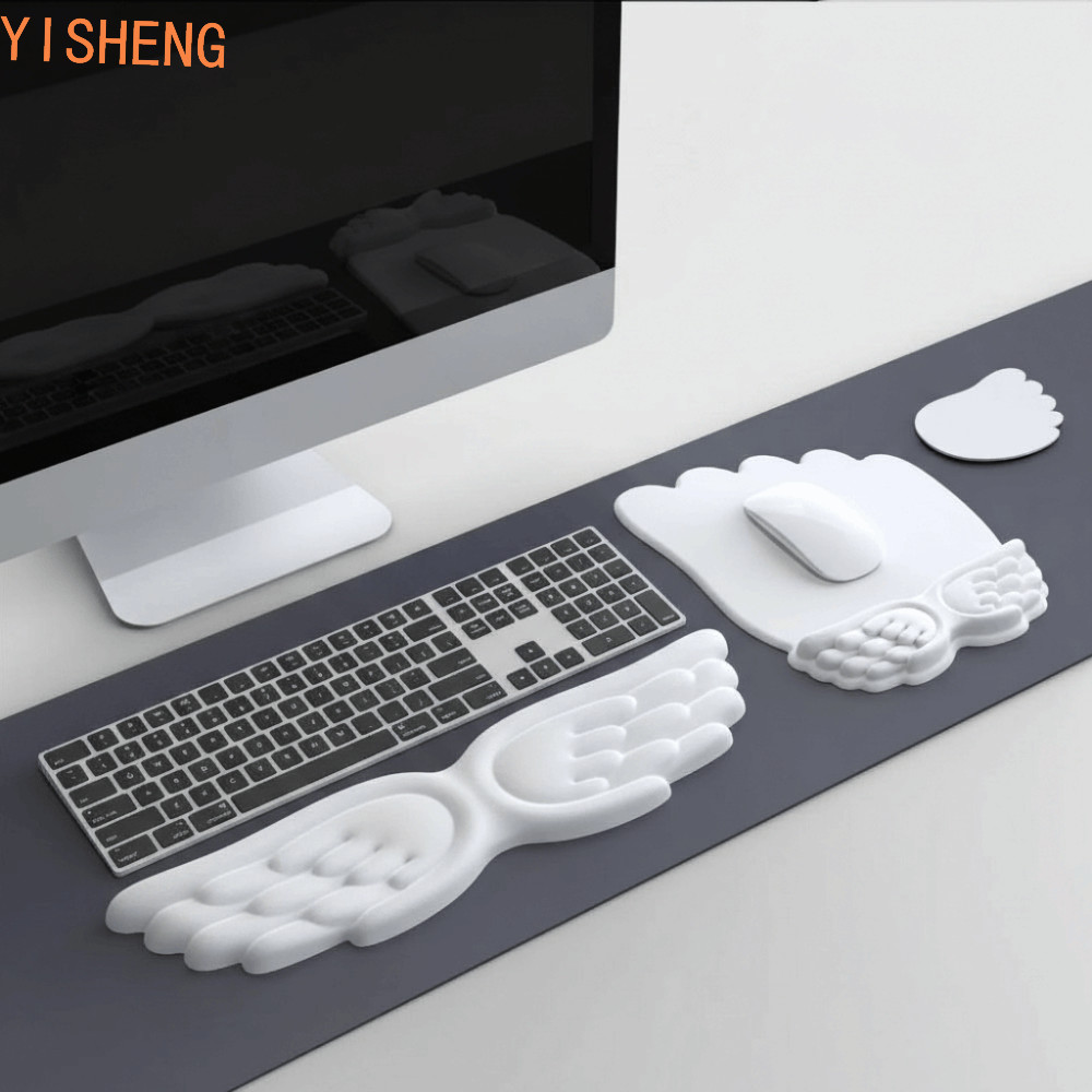 Almofada De Suporte De Pulso Para Mouse YISHENG , Ergonômica Criativa Com Design De Asa , Tapete Pulseira À Prova D'água