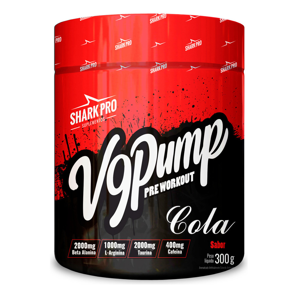V9-pump Pre Workout 300g Sabor Cola Shark Pro Pre Treino