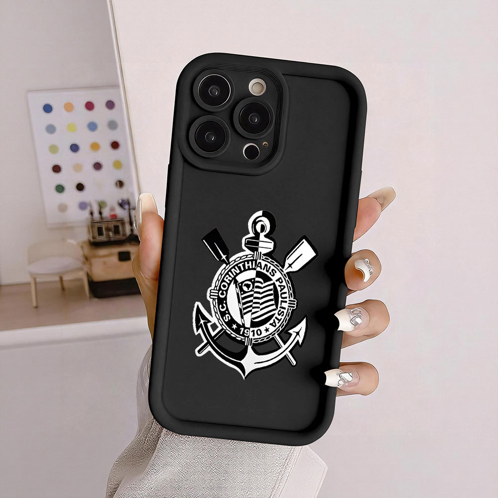 Capinhas diferentes Capinha iPhone Capinha Capa iPhone Corinthians Preto Para 17 16 15 14 13 12 11 Pro Max Xr Xs