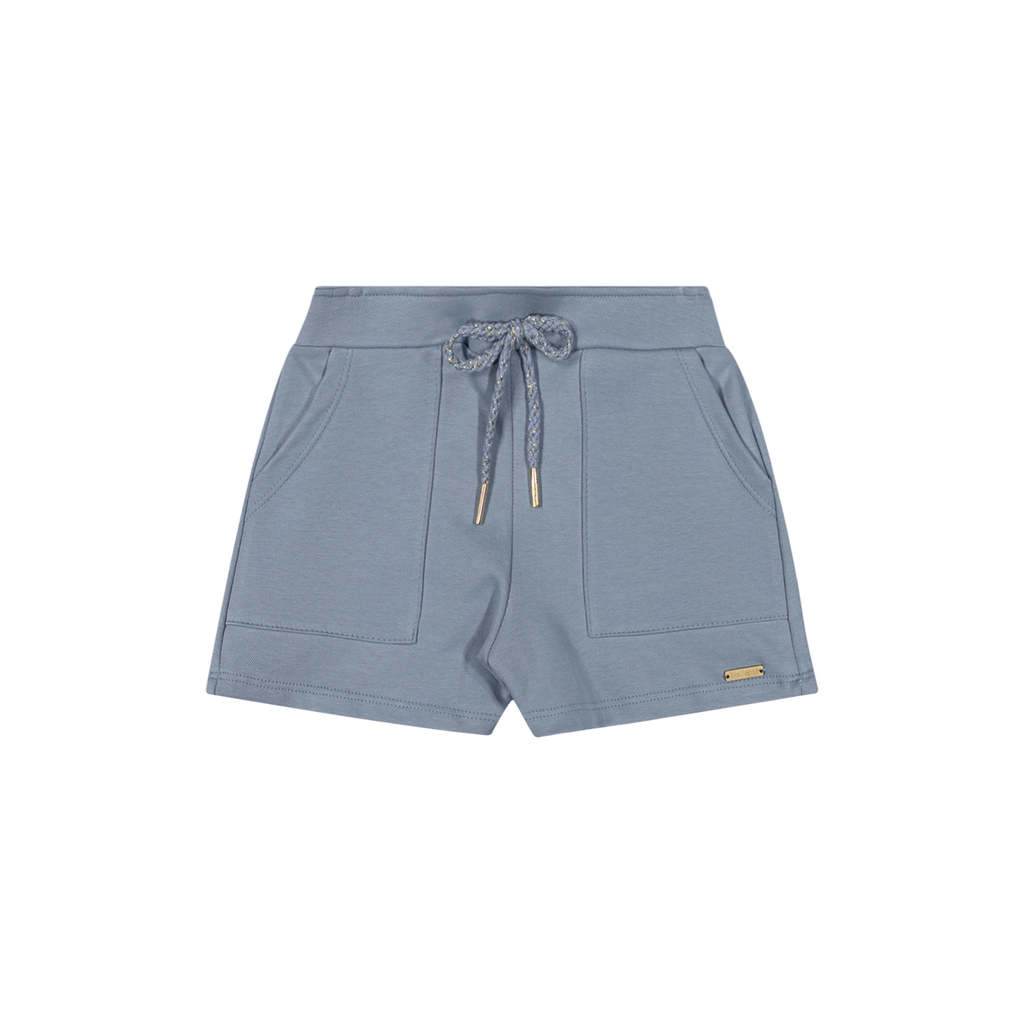 Short Infantil Menina Moletom Com Bolsos Colorittá Azul em Oferta na Shopee