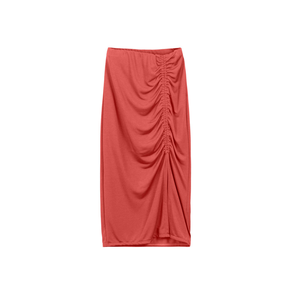 Saia Feminina com Regulador de Comprimento Marialícia Vermelho em Oferta na Shopee