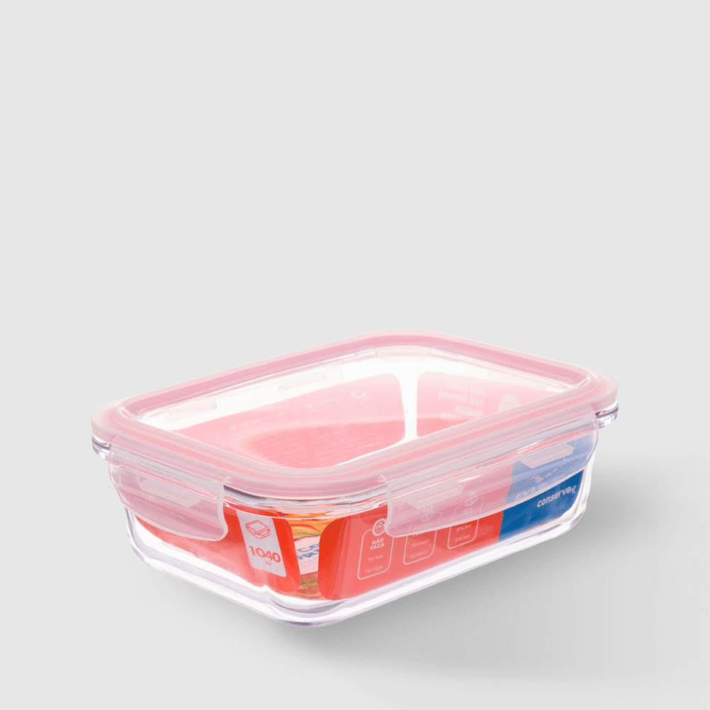 Pote de Vidro Hermético 1L Retangular Invicta em Oferta na Shopee