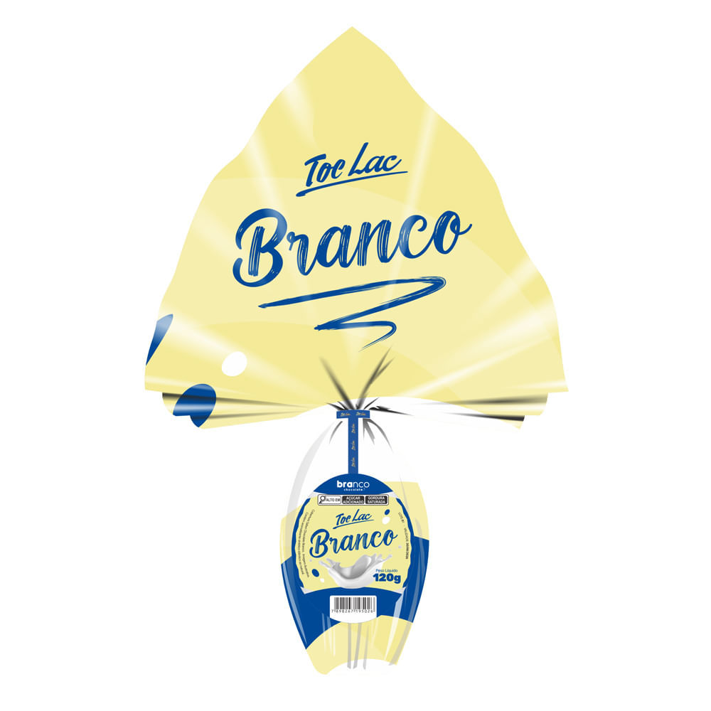 Ovo de Páscoa Toc Lac Branco com 120g em Oferta na Shopee