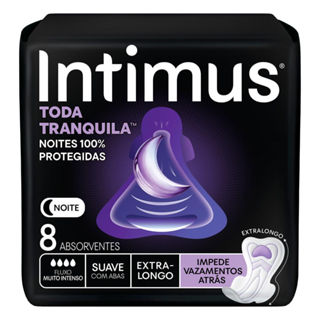Absorvente Intimus Toda Tranquila Noite Suave com Abas Extra Longo 8 Unidades em Oferta na Shopee
