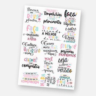 Cartela DTF UV A4 Frases Motivacionais – Adesivos Premium em Oferta na Shopee