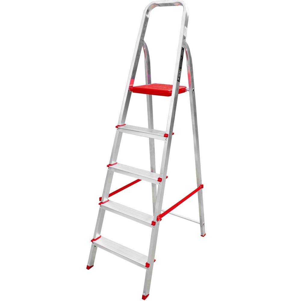 Escada de alumínio 5 degraus residencial - ESC0064 Botafogo em Oferta na Shopee