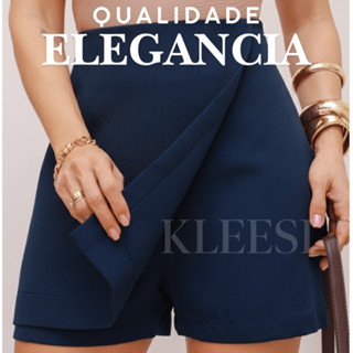 Short Saia Alfaiataria Feminino Basica zíper invisível lateral inspiração moda blogueira Tendencia em Oferta na Shopee