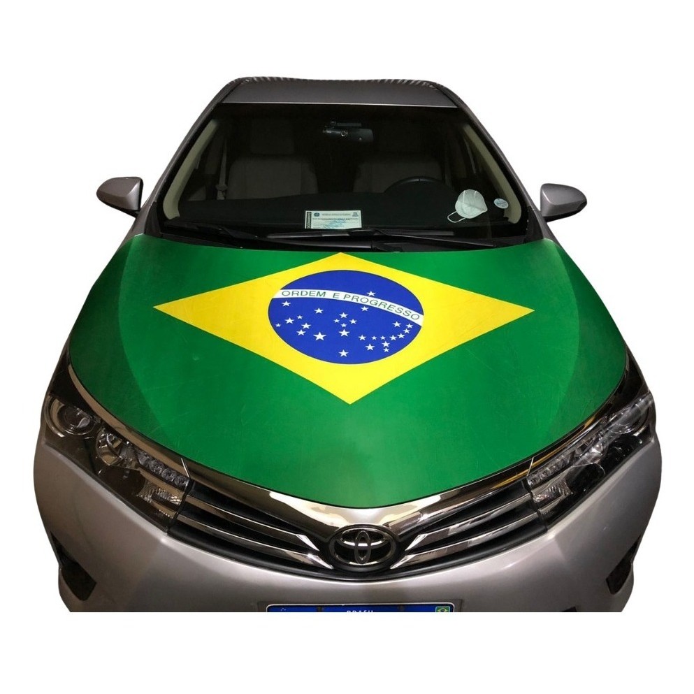 Bandeira  Brasil Para Capô De Carro Elástico