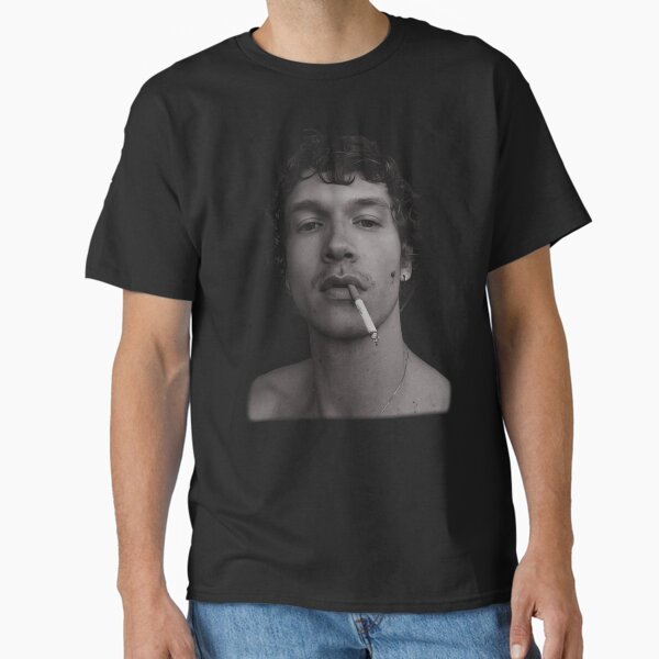 Camiseta Masculina Feminina Oversized Estampa Retrato Masculino em Preto e Branco Estilo Vintage T-shirt Streetwear