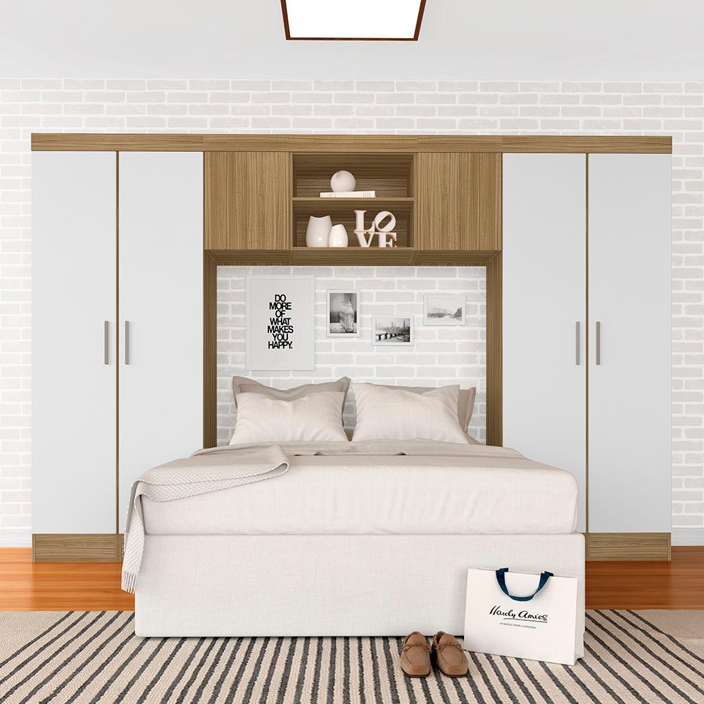 Guarda Roupa Casal Modulado Rubia Boreal/branco - Móveis Arapongas em Oferta na Shopee