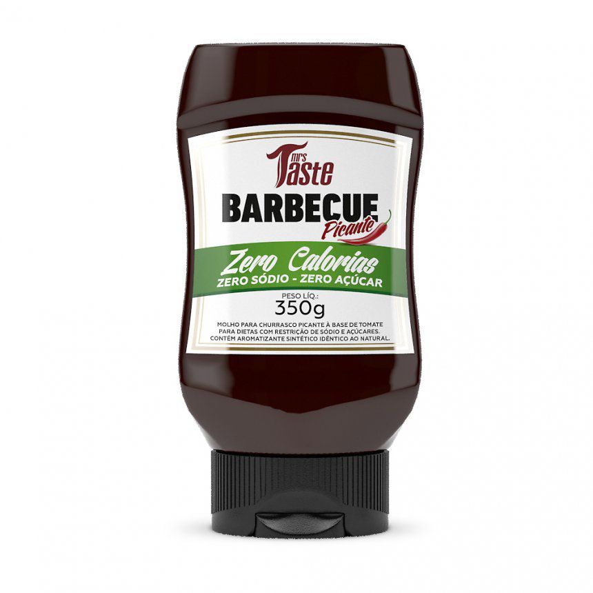 Molho Mrs Taste Barbecue Picante 350g Baixo Sodio Baixa Caloria Sem Conservantes