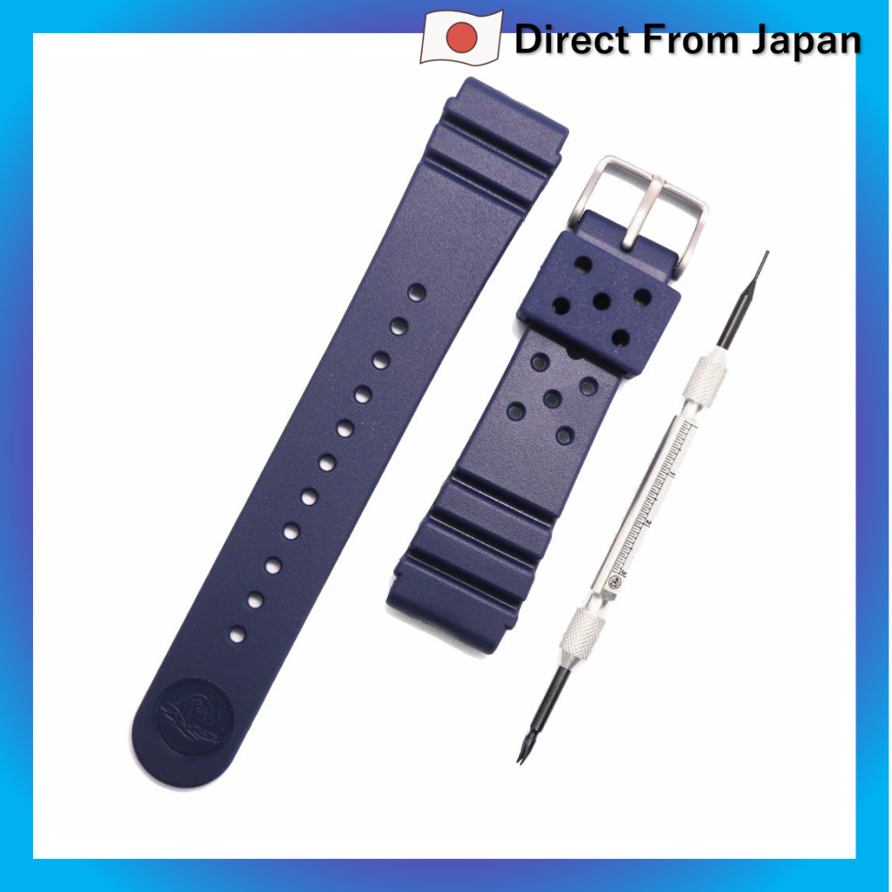Pulseira de substituição Seiko de uretano de 22 mm para relógio de mergulho genuíno, azul-marinho, RS04K22NY2, inclui in